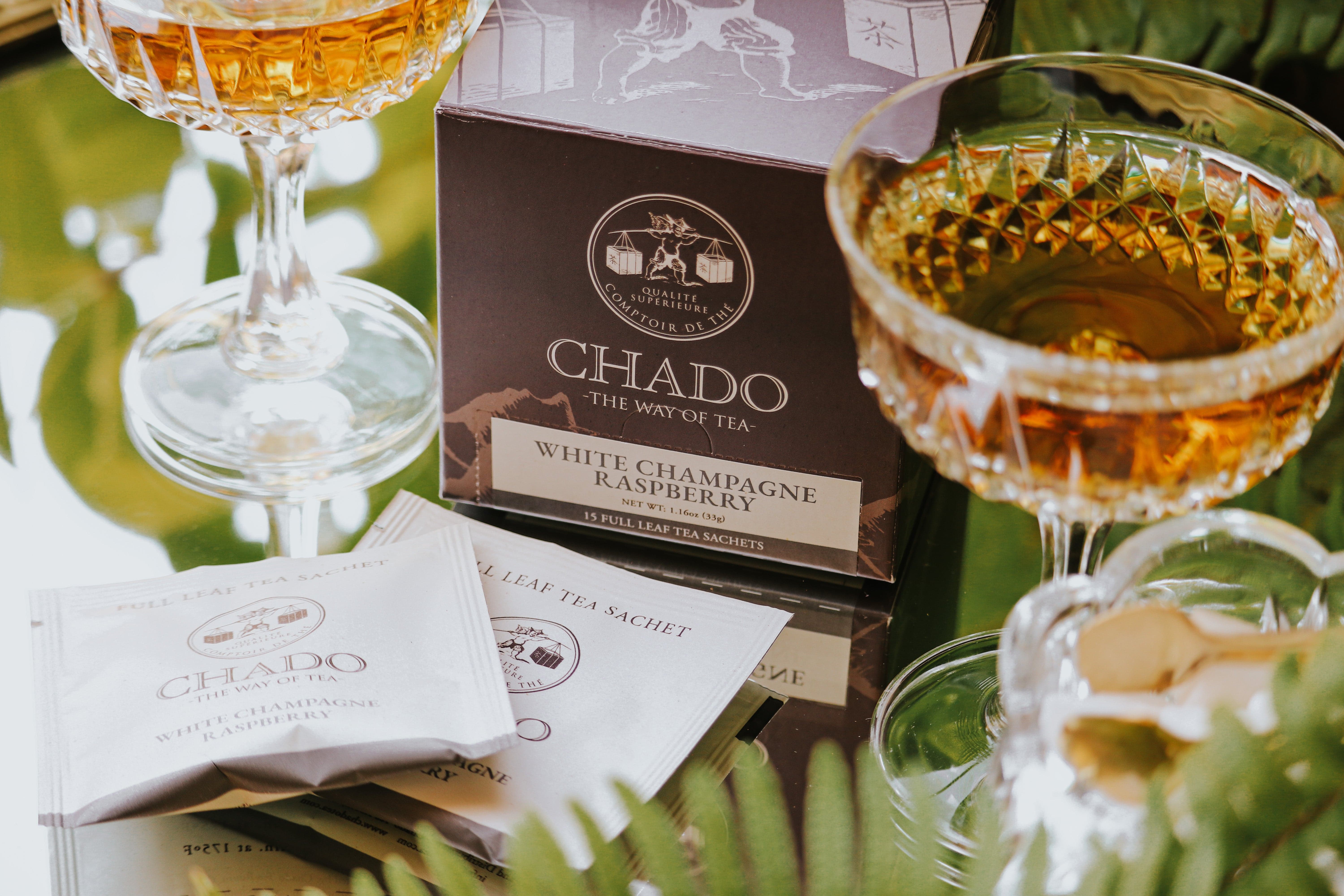 White Champagne Raspberry Pyramid Tea Bags